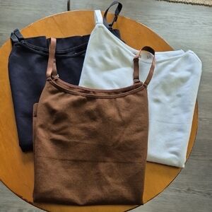 Shapermint Essentials Camisole Trio - Black, White, Brown. NWOT. Sz 3XL